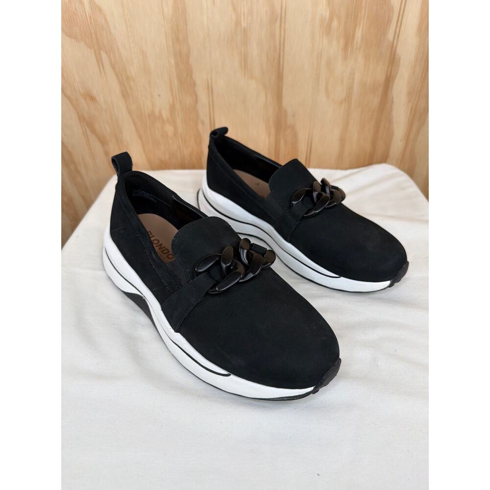 Blondo Melody Waterproof Black Leather Slip On Sneakers Streetwear Size 8.5